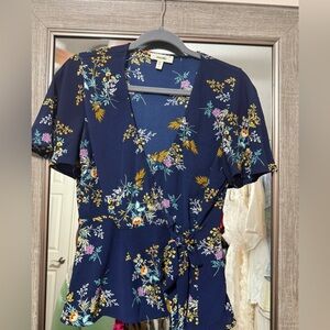 Meraki Navy Floral Dress